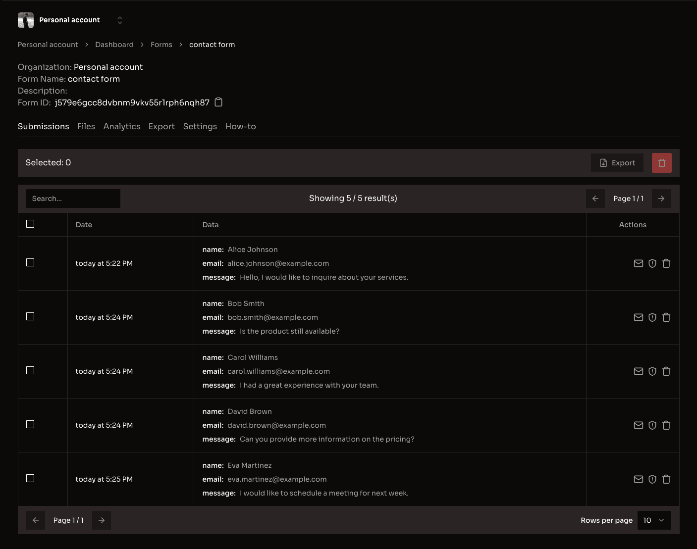 screenshot of product